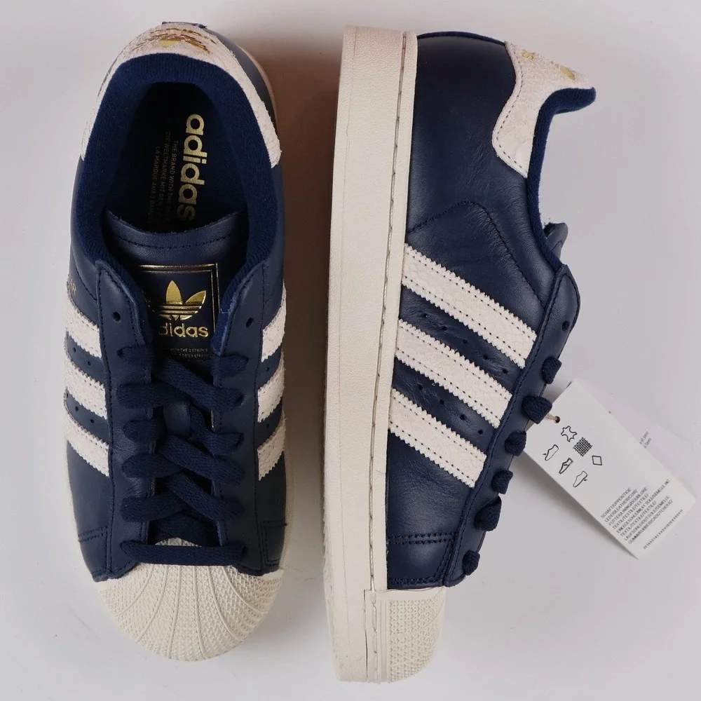 Adidas Sneakers Superstar II W Navy White Size 8 Leather NWT